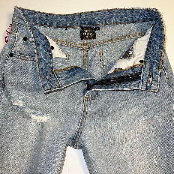 The People Vs Distressed High Rise Cropped Jeans Sz 8 - Picture 4 of 14